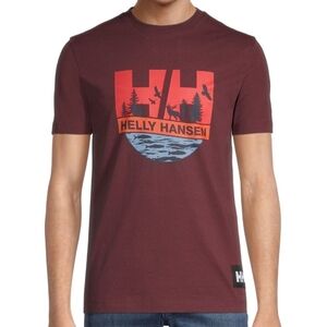 Helly Hansen Men's Burgundy Graphic Crew Neck T-Shirt 2XL